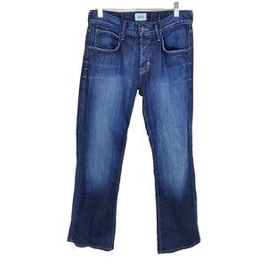 Hudson Jeans Mens 29 x 27 Clifton Blue Button Fly Boot Cut Dark Wash Denim